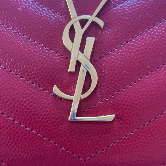 YSL Grain De Poudre Matelasse Chevron zip Wallet - Picture 2 of 8